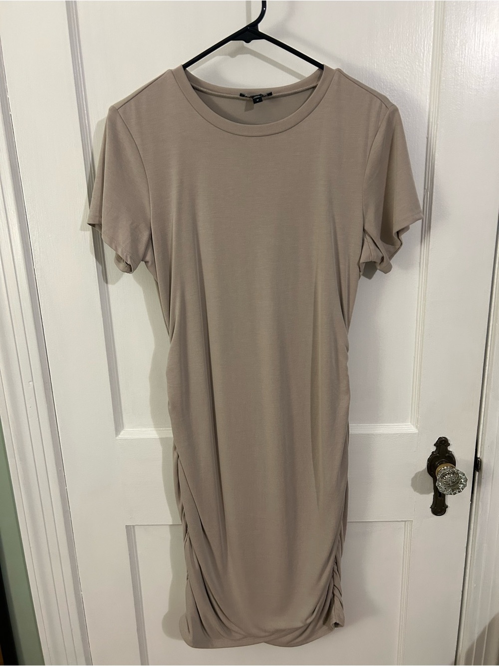 Express Neutral Taupe Crew Neck Tee Dress